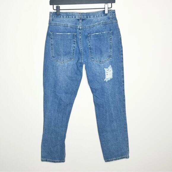 REVOLVE Superdown Angie Girlfriend Straight Leg Distressed Denim Jeans Size 27 - Picture 3 of 9